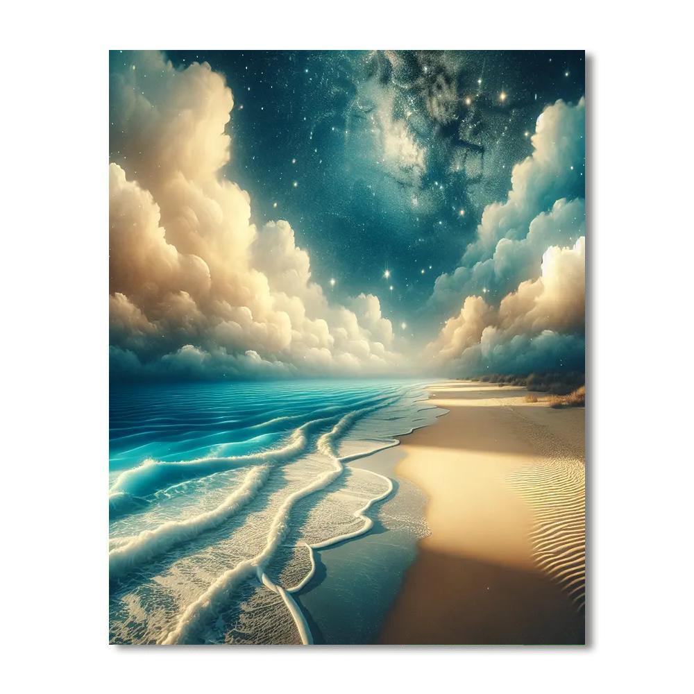 Starry Night At The Beach Numbered Painting Kits