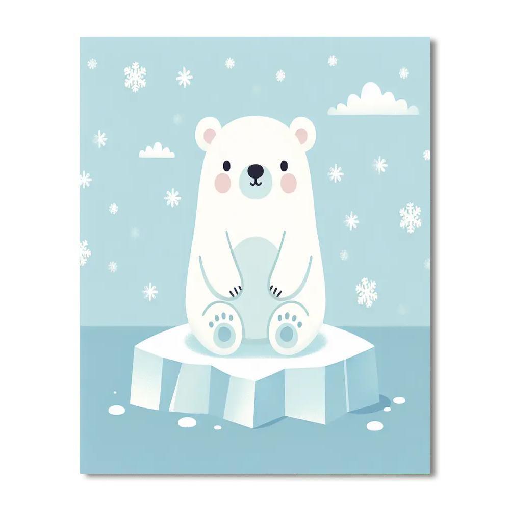 Cuddly Polar Bear Paint By Numbers Art