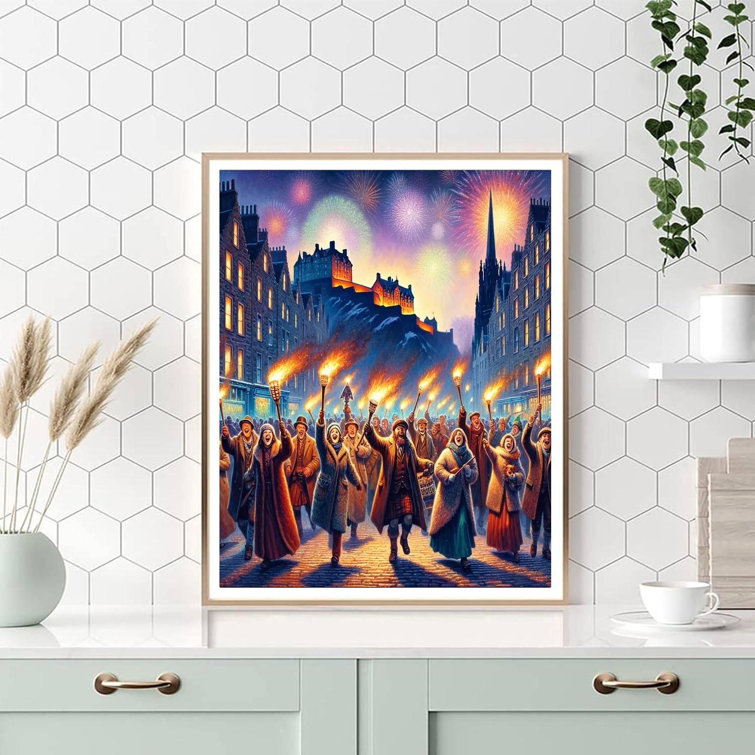 Hogmanay - Edinburgh - Scotland Painting Number Kit