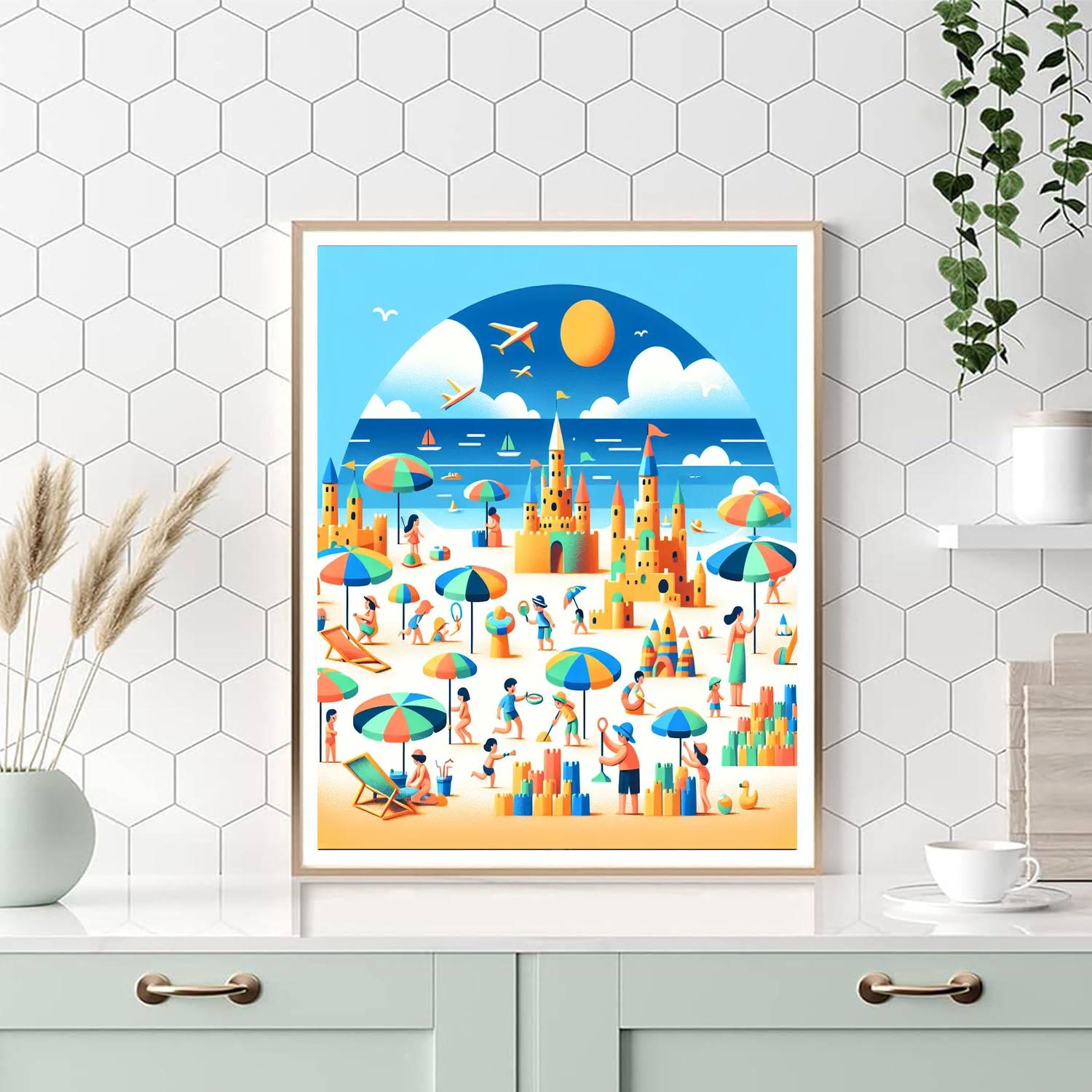 Fun Summer Beach Number Painting