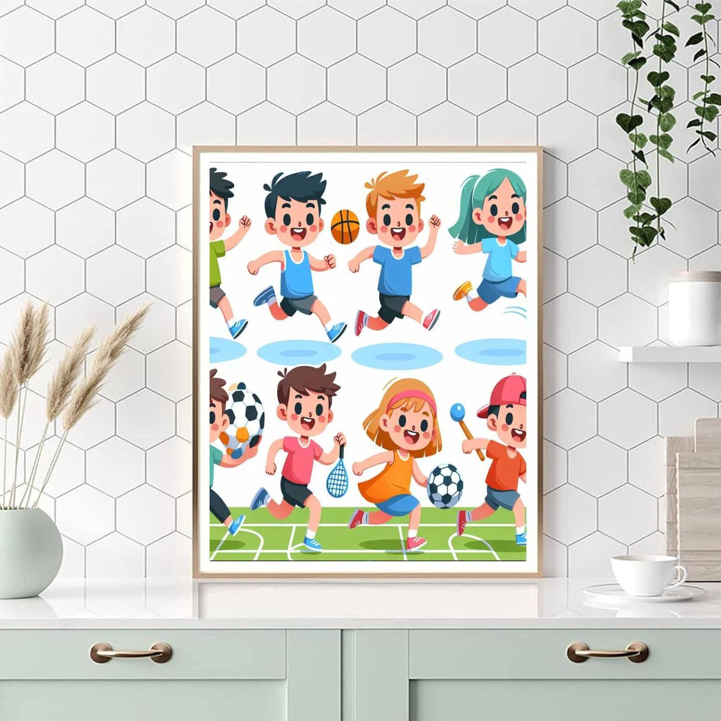 Cheerful Sports Day Paint By Numbers Art
