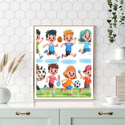 Cheerful Sports Day Paint By Numbers Art