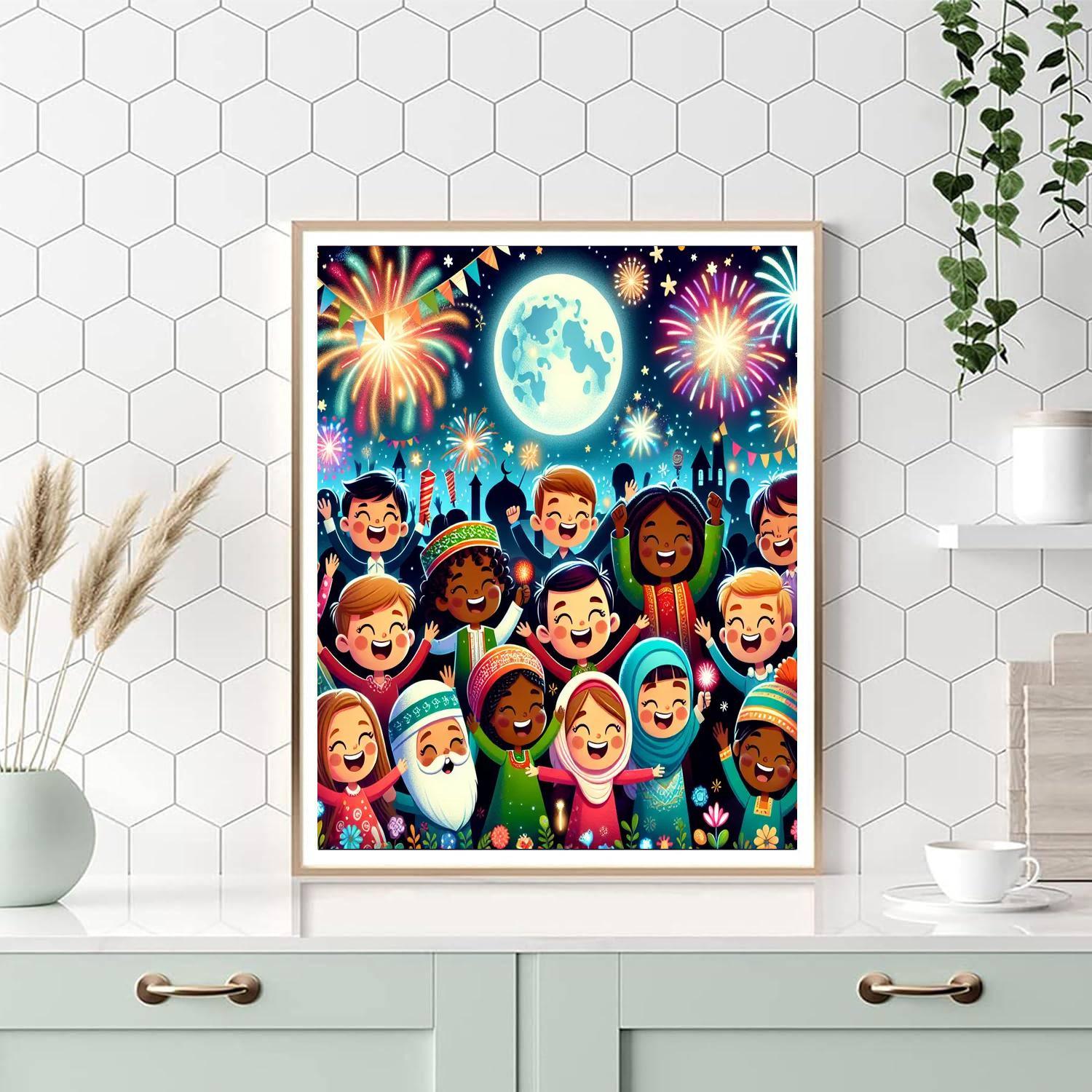 Festive New Year Celebration Paint By Numbers Art