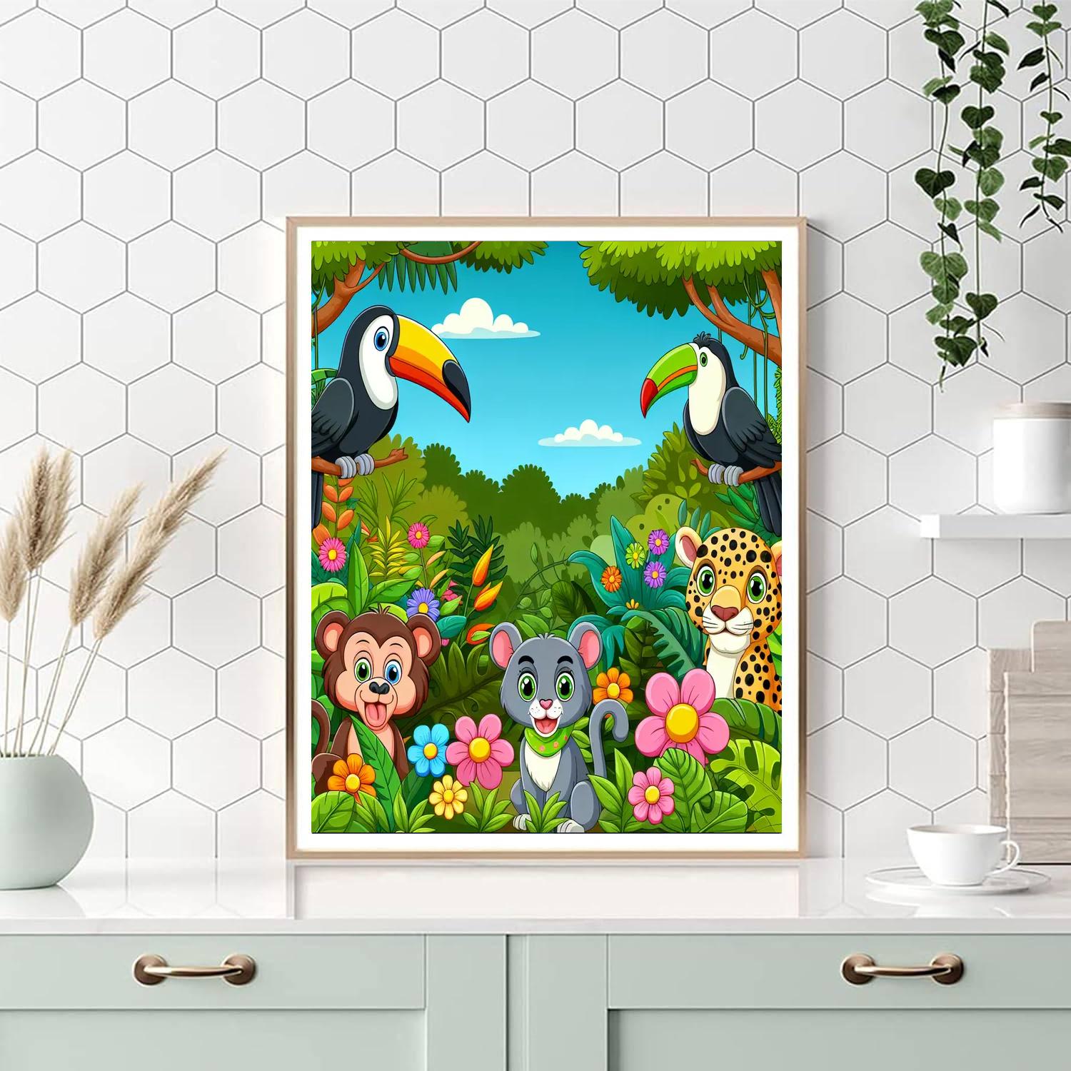 Funky Jungle Vibes Paint By Numbers Art
