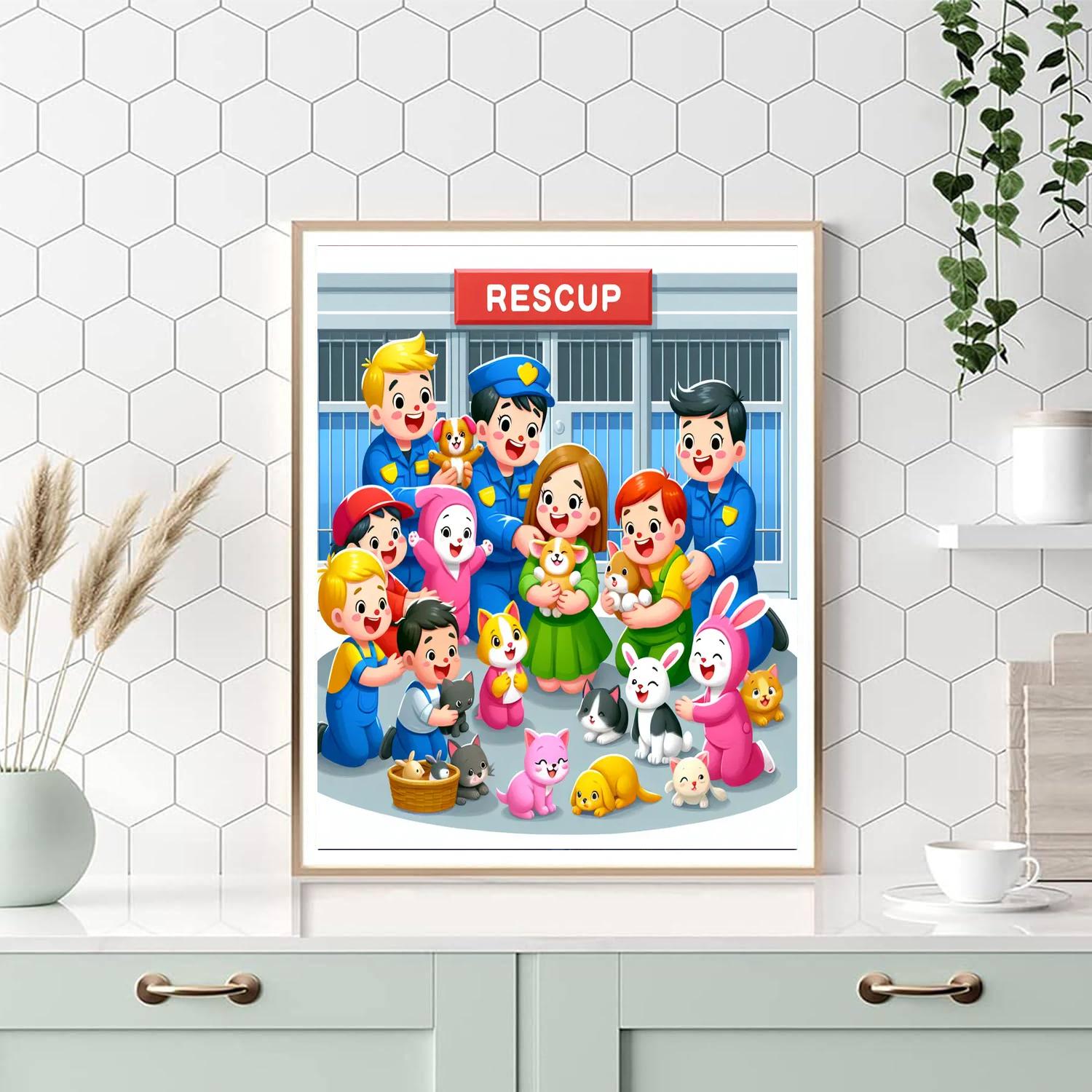 Friendly Animal Rescue Team Numbered Painting Kits
