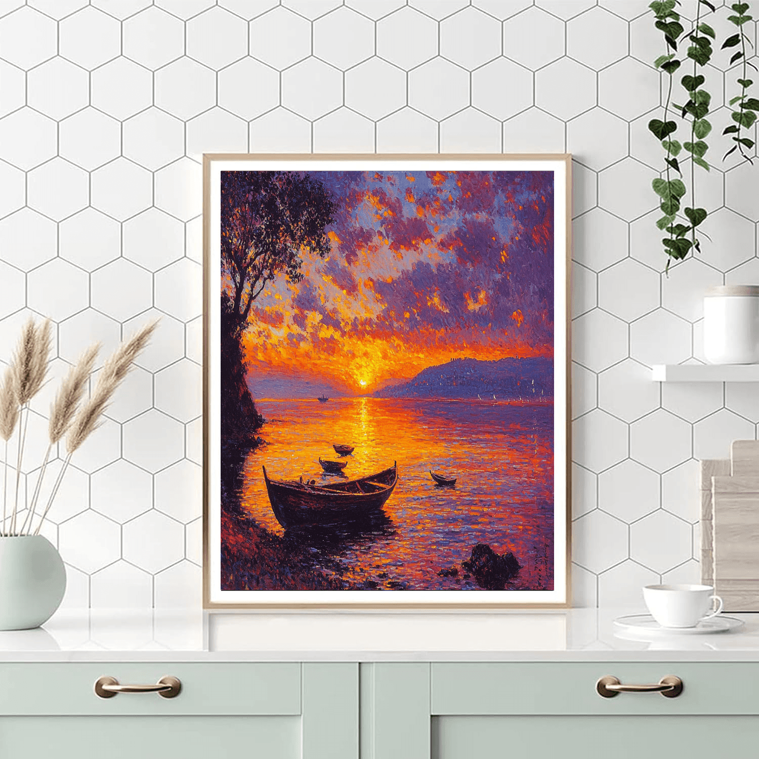 J.M.W. Turner Inspired Sunset Reverie  Paint By Numbers