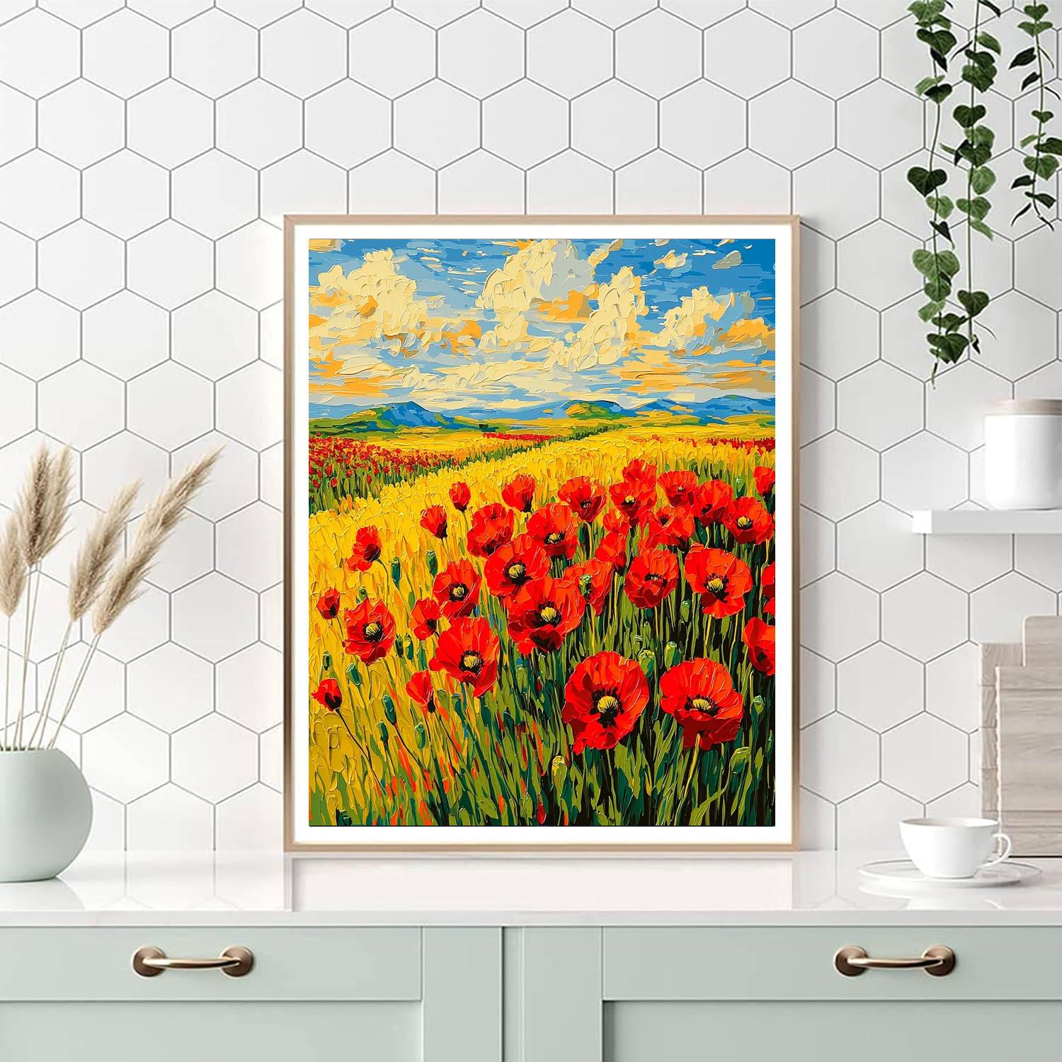 Vincent Van Gogh Inspired Poppy Field Wonder  Paint By Numbers Kits