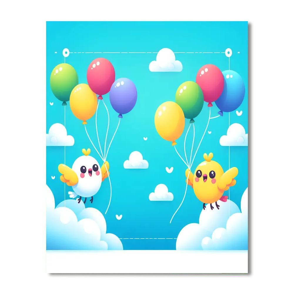 Ballooning Birdie Bliss Paint By Numbers