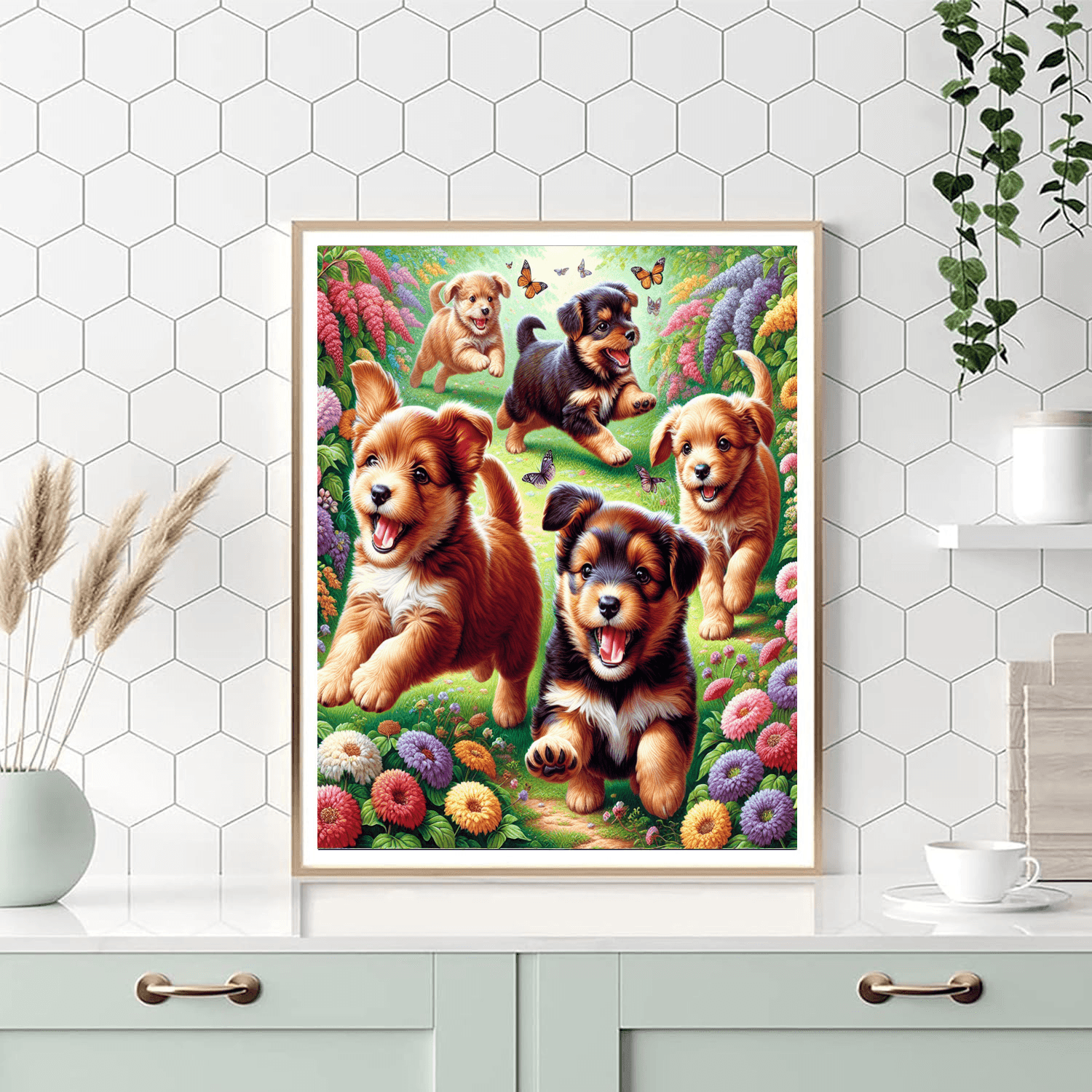 Playful Puppy Paradise Paint By Number