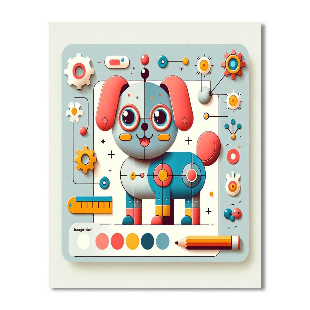 Friendly Robot Dog Paint By Number