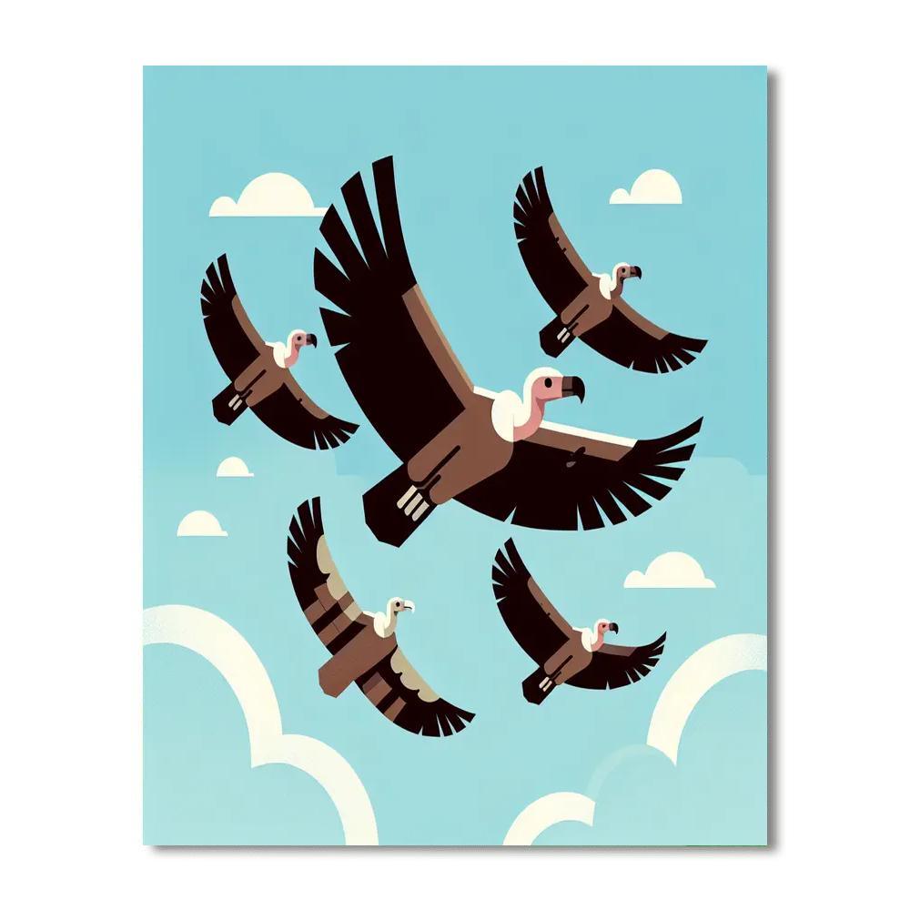 Vibrant Vulture Vantage Number Painting