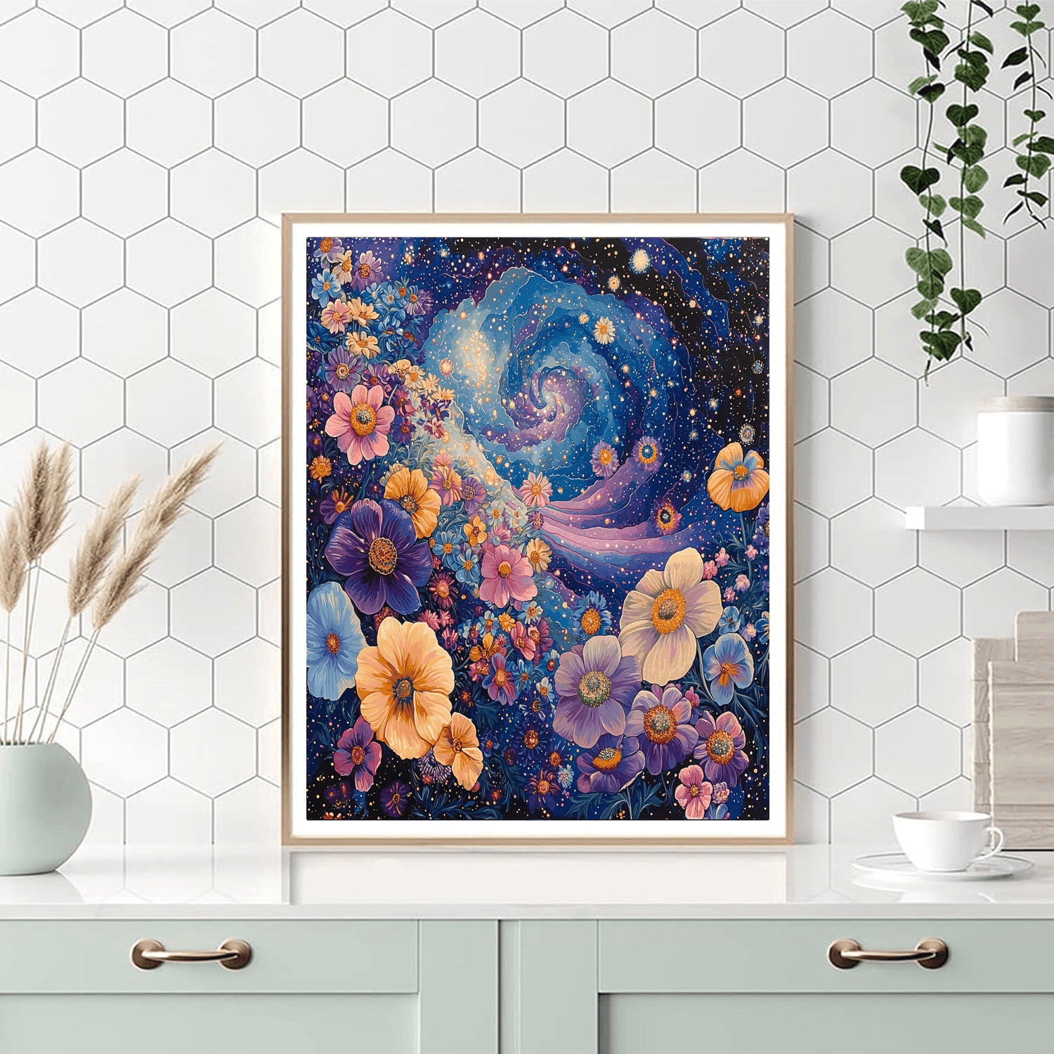 Georgia O'Keeffe Inspired Galaxy In Bloom  Paint By Numbers Art