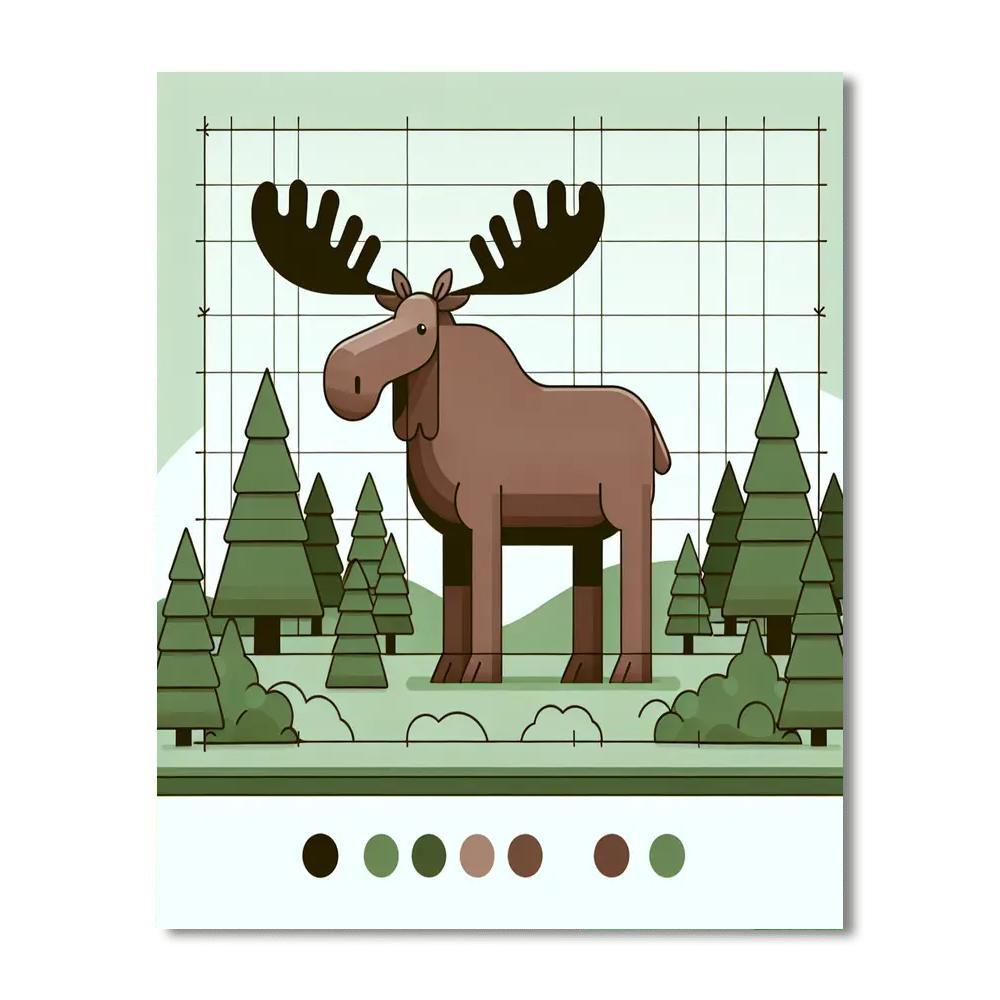 Majestic Moose Meander Number Painting