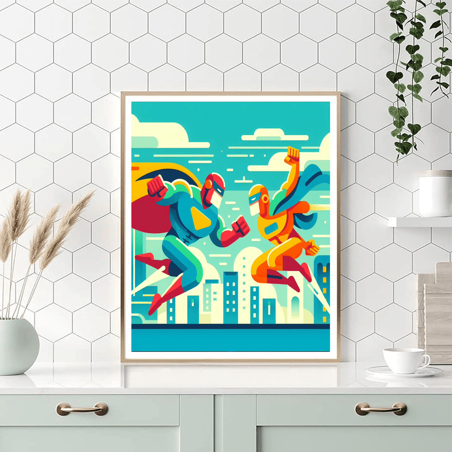 Superhero Showdown Paint By Numbers Art