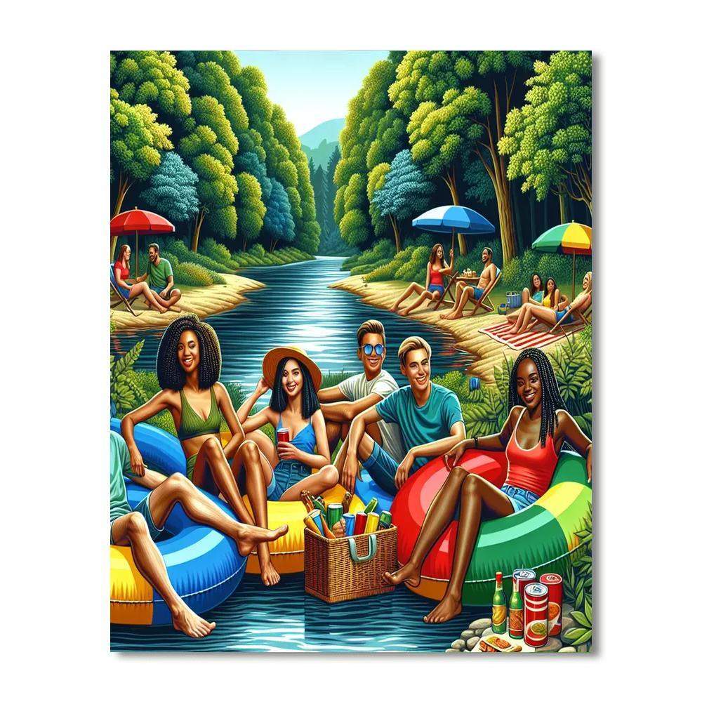 Summer Adventure By The River Paint By Numbers