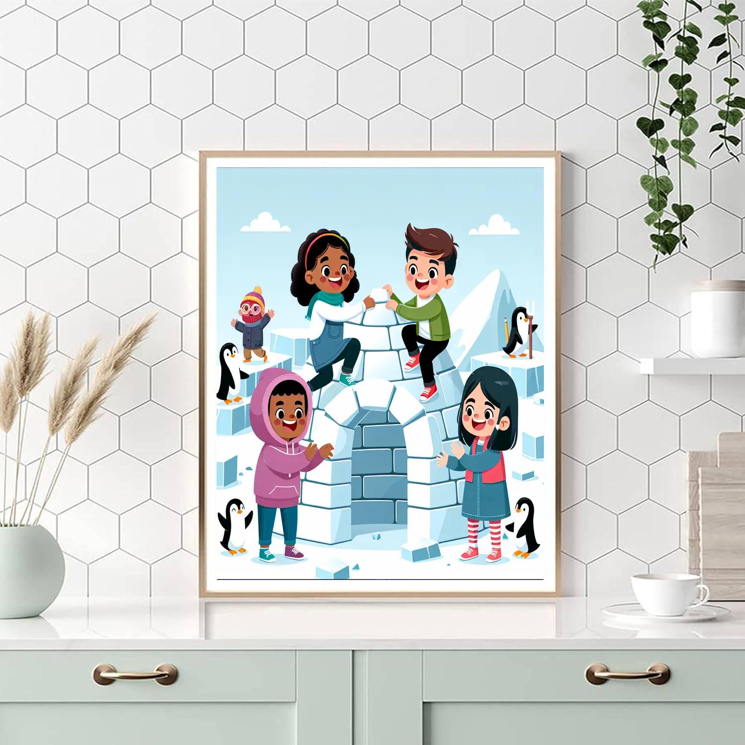 Arctic Igloo Adventure Number Painting