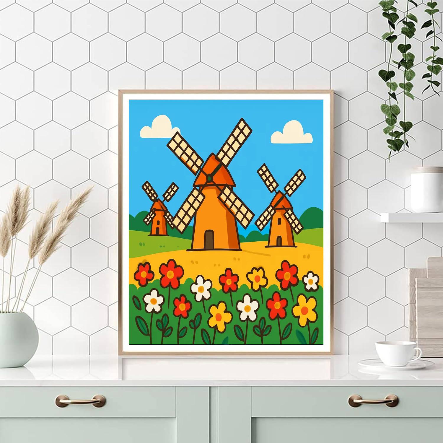 Windy Windmills Paint By Numbers Kits