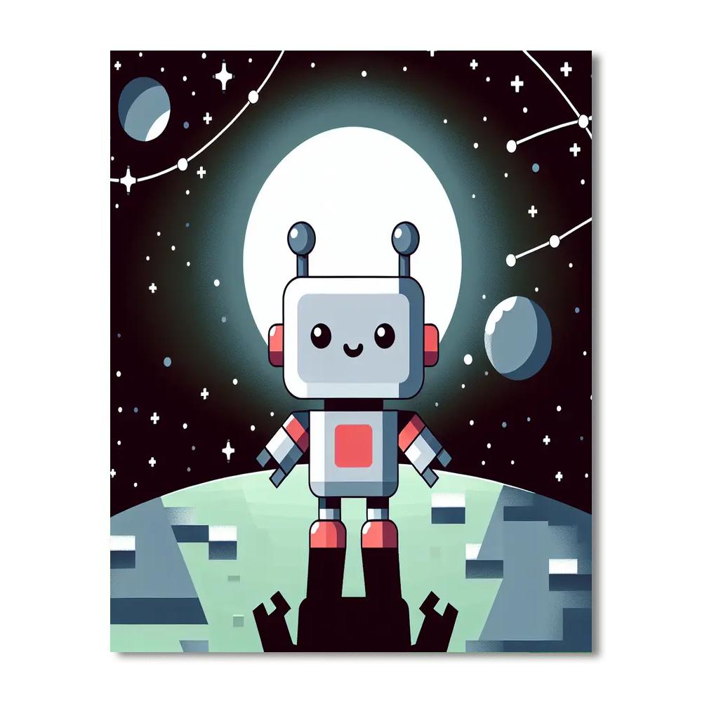 Galactic Robot Discovery Painting By Numbers Kit