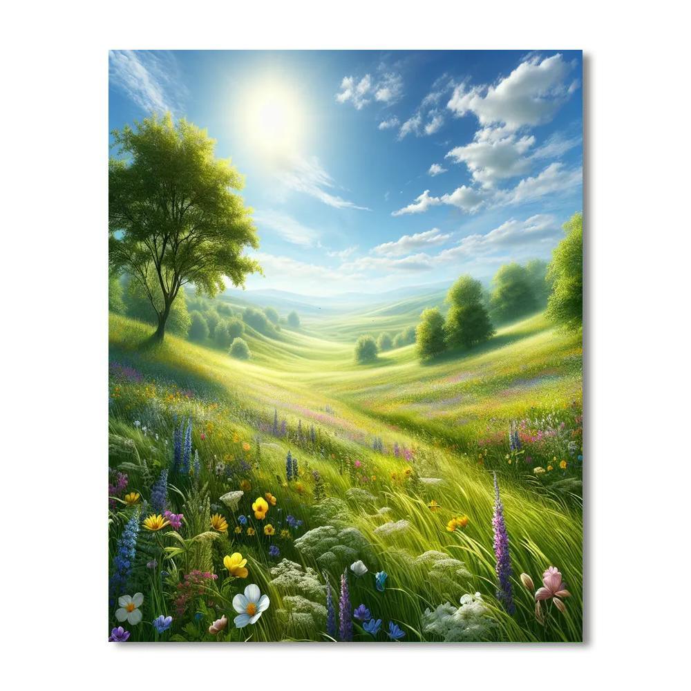 Sunlit Summer Meadow Paint By Numbers Kits