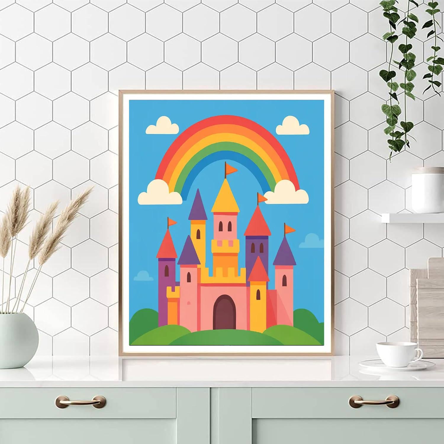 Creative Rainbow Castle Numbered Painting Kits