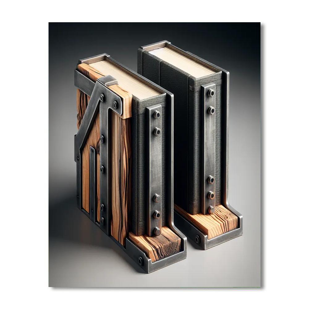 Industrial Chic Bookends Paint By Number