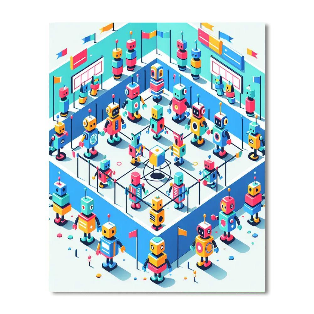 Robot Rumble Arena DIY Paint By Numbers
