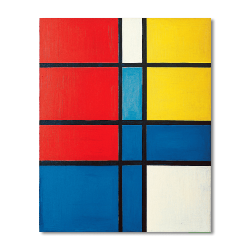 Piet Mondrian Inspired Geometric Bliss  Paint By Numbers Art