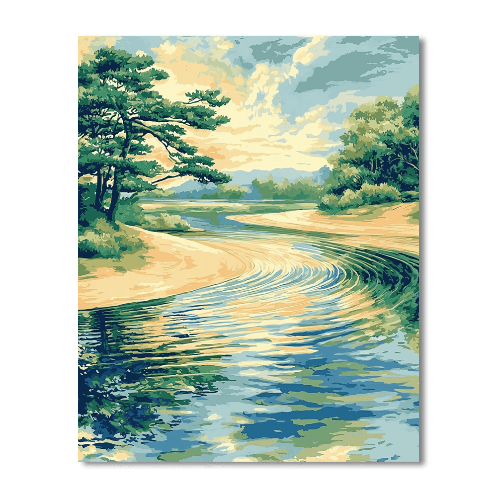 Katsushika Hokusai Inspired Soothing Zen Garden  Paint By Number