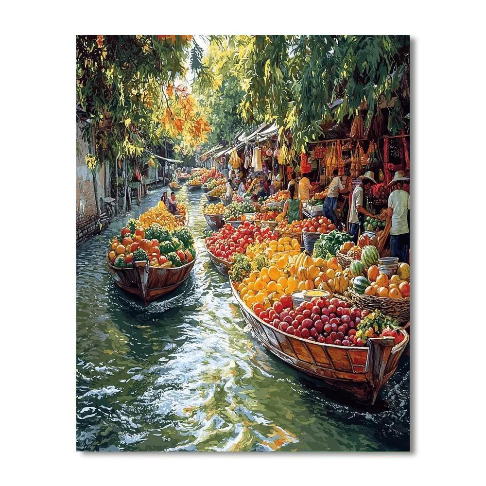 The Floating Markets - Bangkok Paint By Number