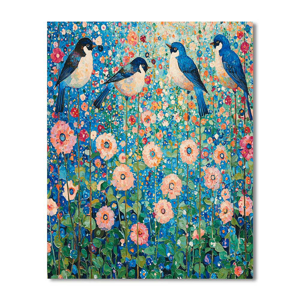 Gustav Klimt Inspired Joyful Birds  DIY Paint By Numbers