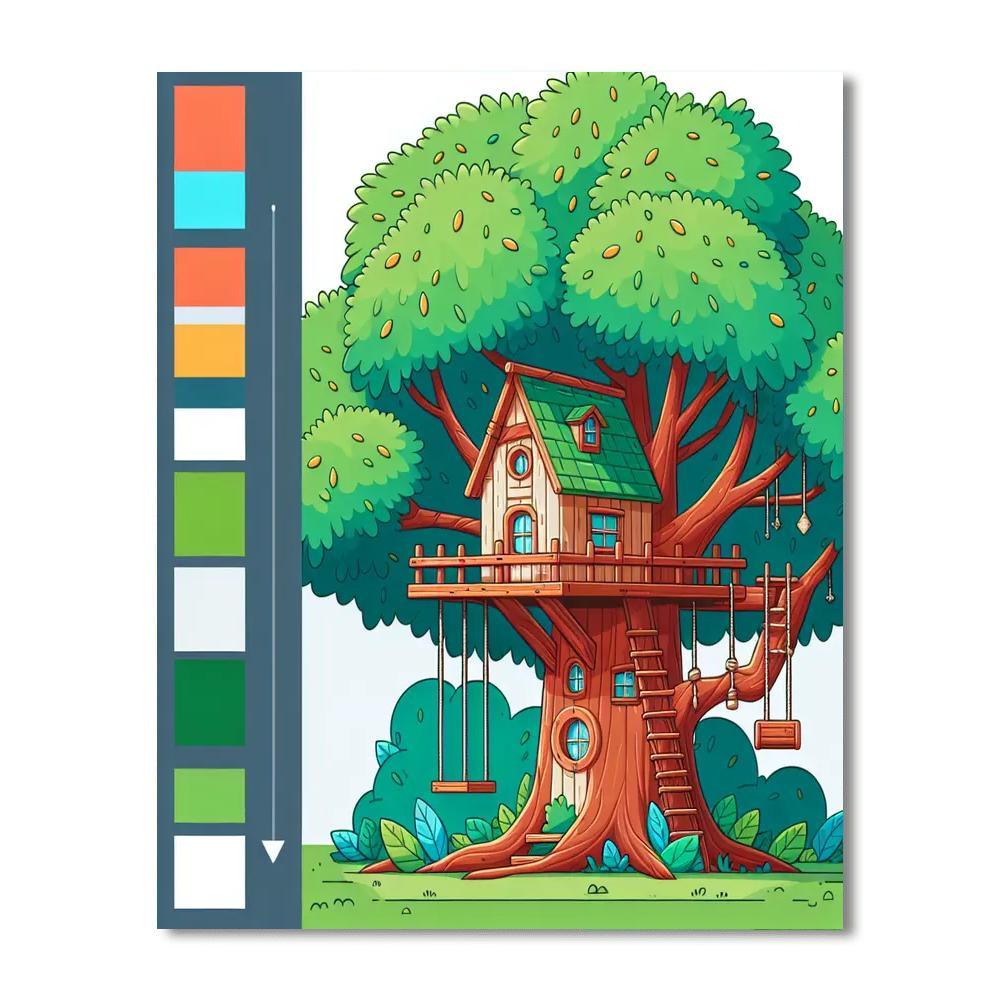 Enchanted Treehouse Retreat Paint By Numbers Art