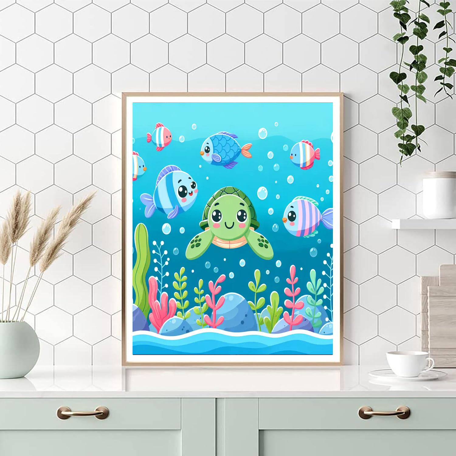 Charming Turtles Number Painting