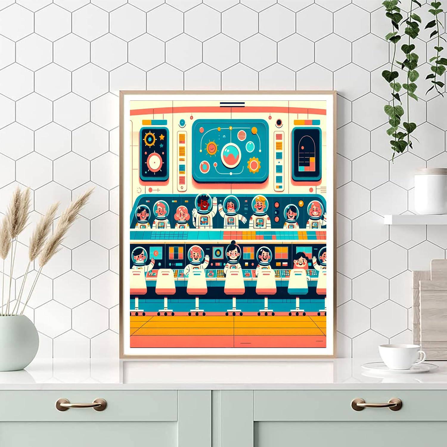Space Mission Headquarters Paint By Numbers Art