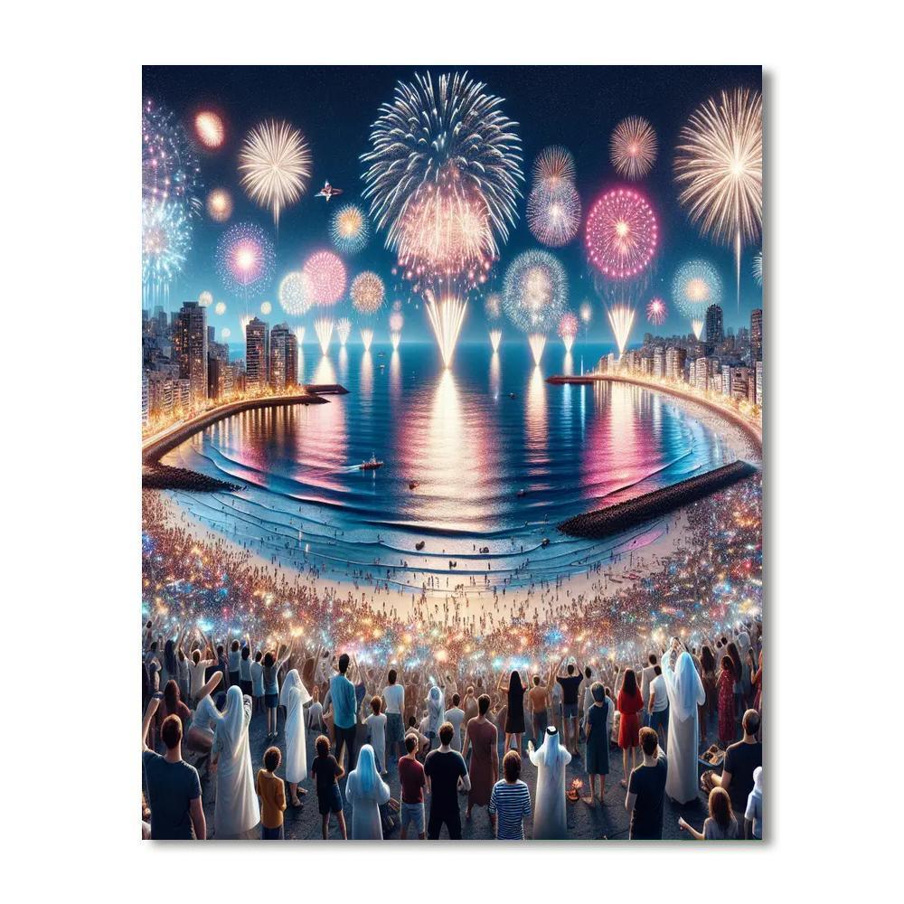 Busan International Fireworks Festival - South Korea Paint By Numbers Art