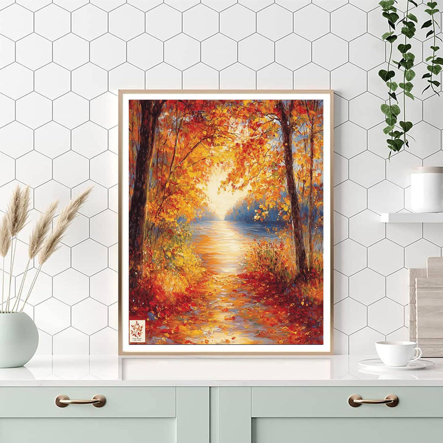 Renoir Inspired Rustling Autumn Leaves  Painting By Numbers Kit