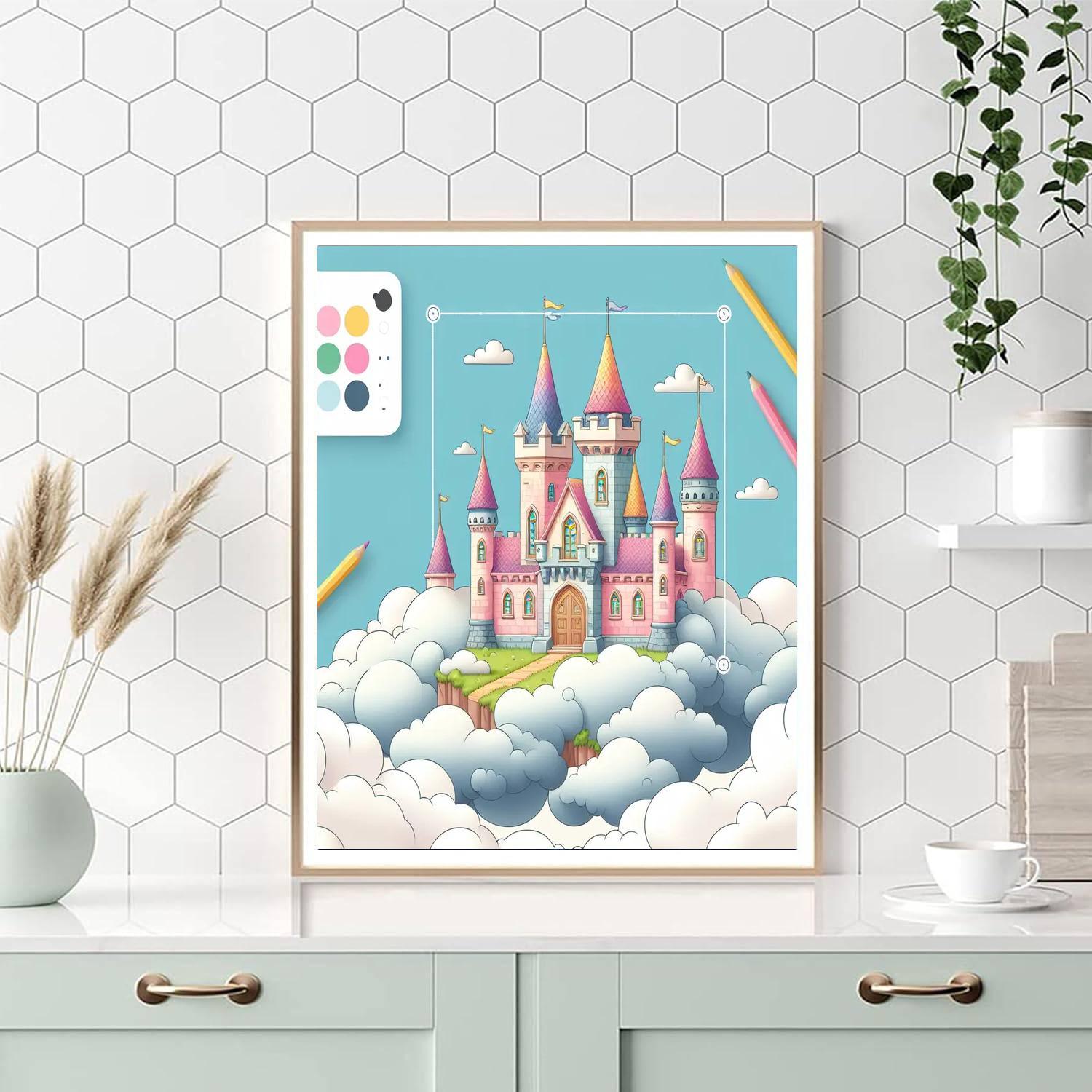 Dreamy Castle In The Clouds Paint By Number