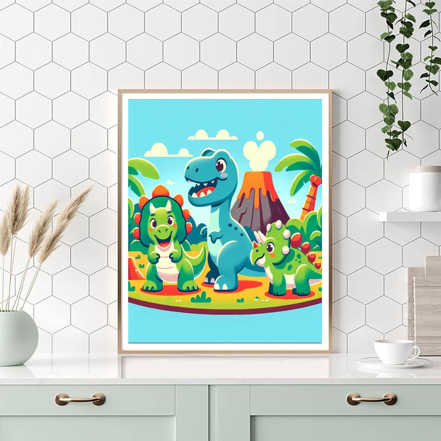 Adventure With The Dino Team Paint By Numbers Kits