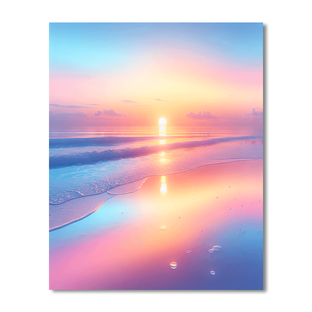 Tranquil Beach Sunrise Painting By Numbers Kit