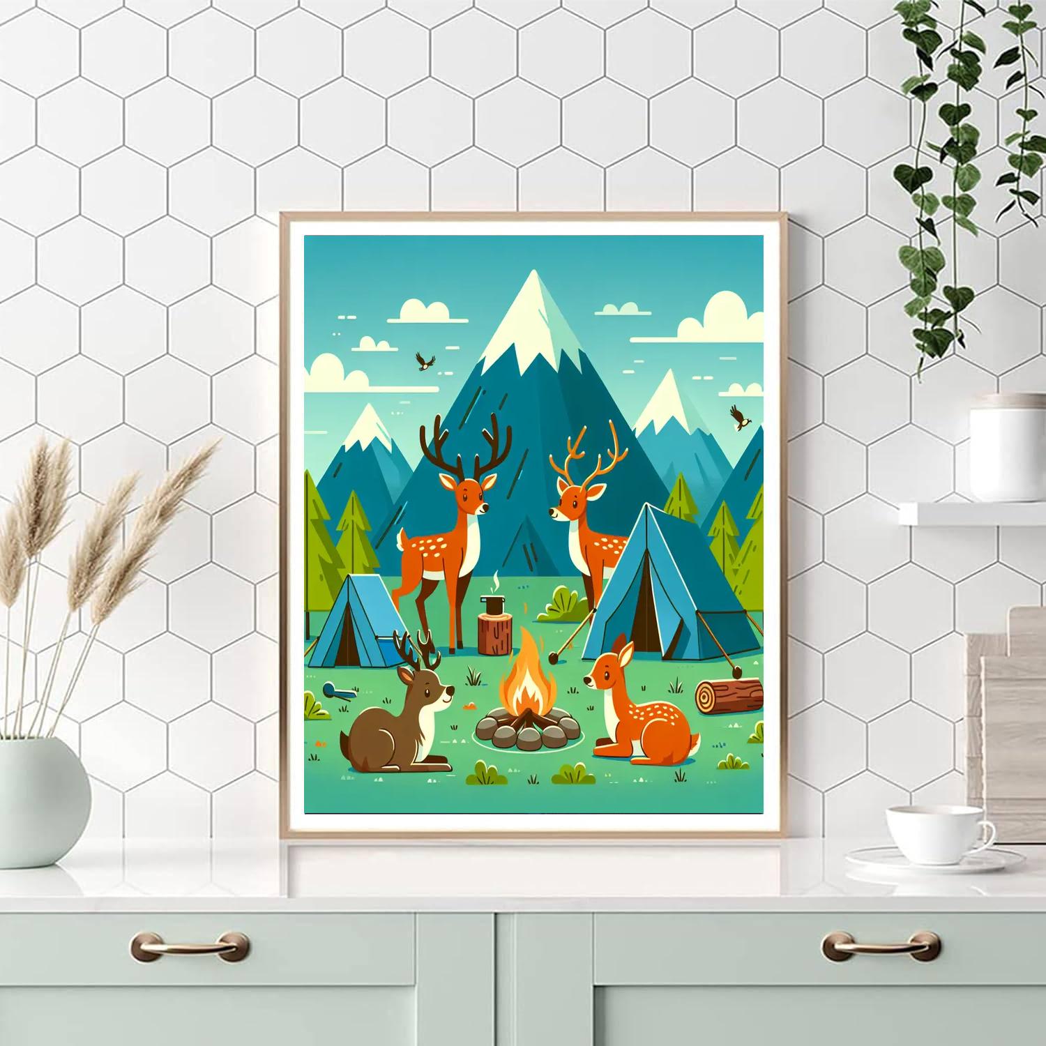 Mountain Camping Adventure Paint By Numbers Art