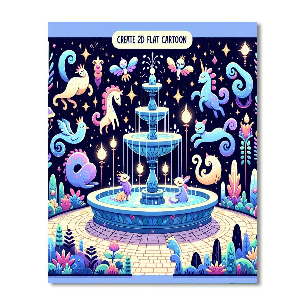 Fantasy Fountain Painting Number Kit