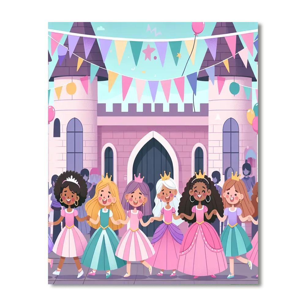 Princess Castle Party Paint By Color