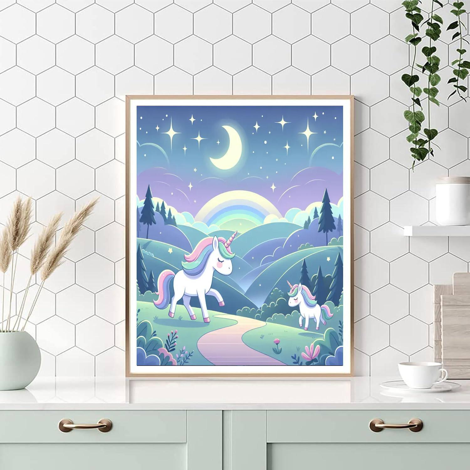 Moonlit Unicorn Path Painting By Numbers Kit