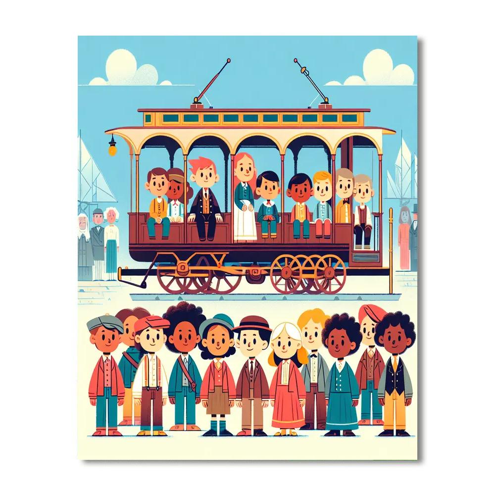 Time Traveler's Trolley Paint By Color