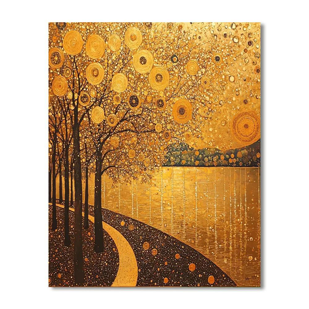 Gustav Klimt Inspired Klimt's Golden Orchard  Numbered Painting Kits
