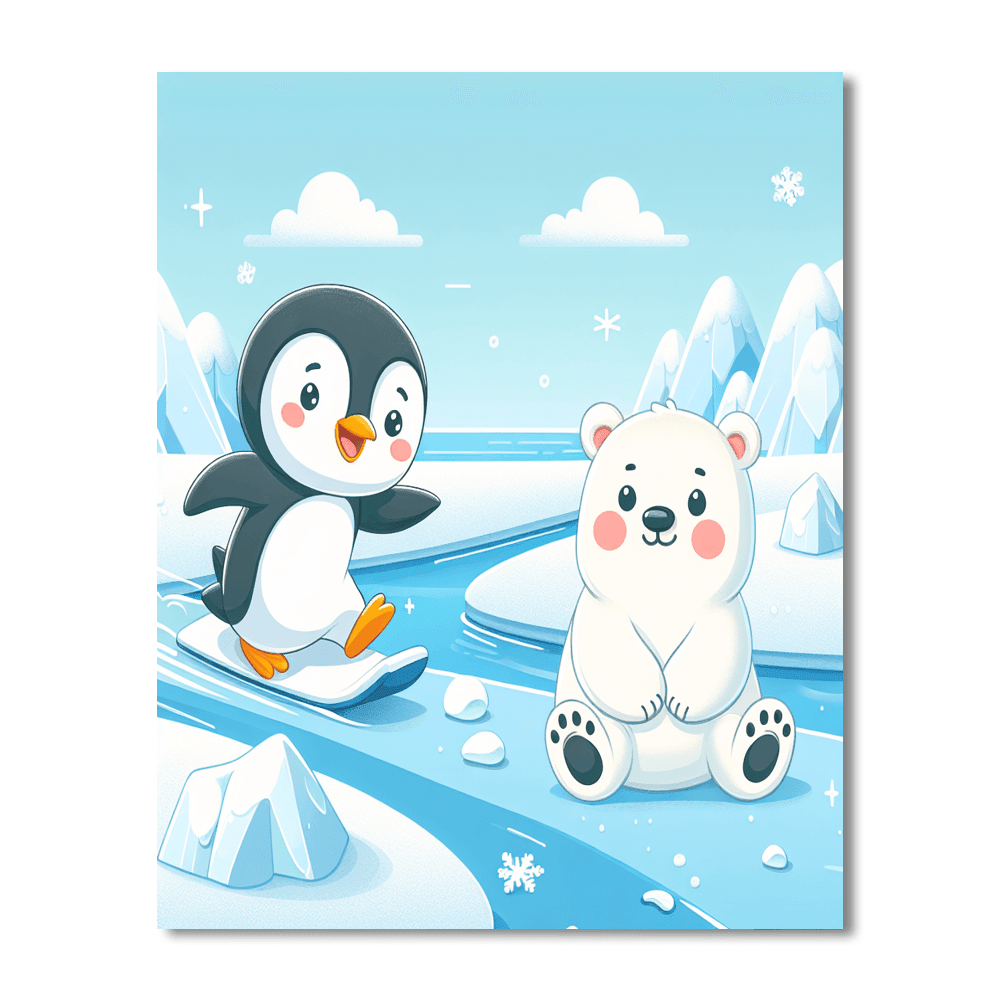 Cool Creatures Of The Arctic Number Painting