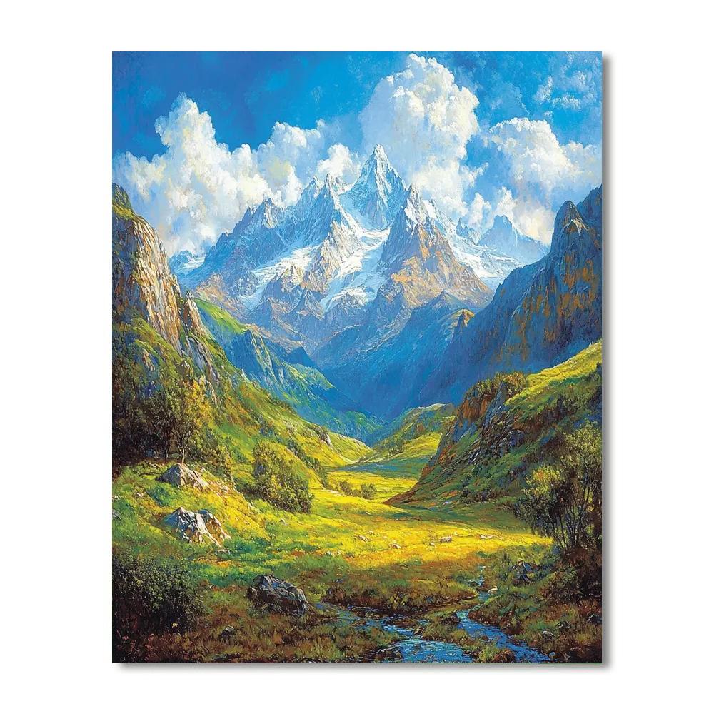 Frederic Edwin Church Inspired Epic Mountain Horizons  Number Painting