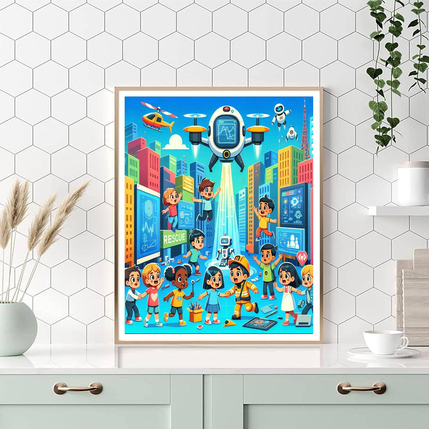 Robot City Rescue Painting Number Kit