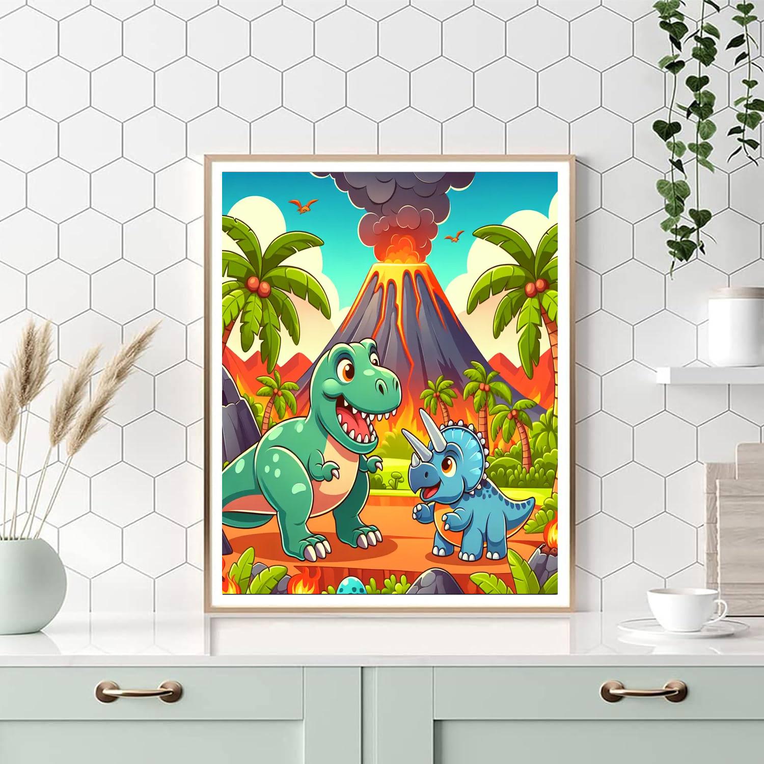 Creative Dino Land Painting Number Kit