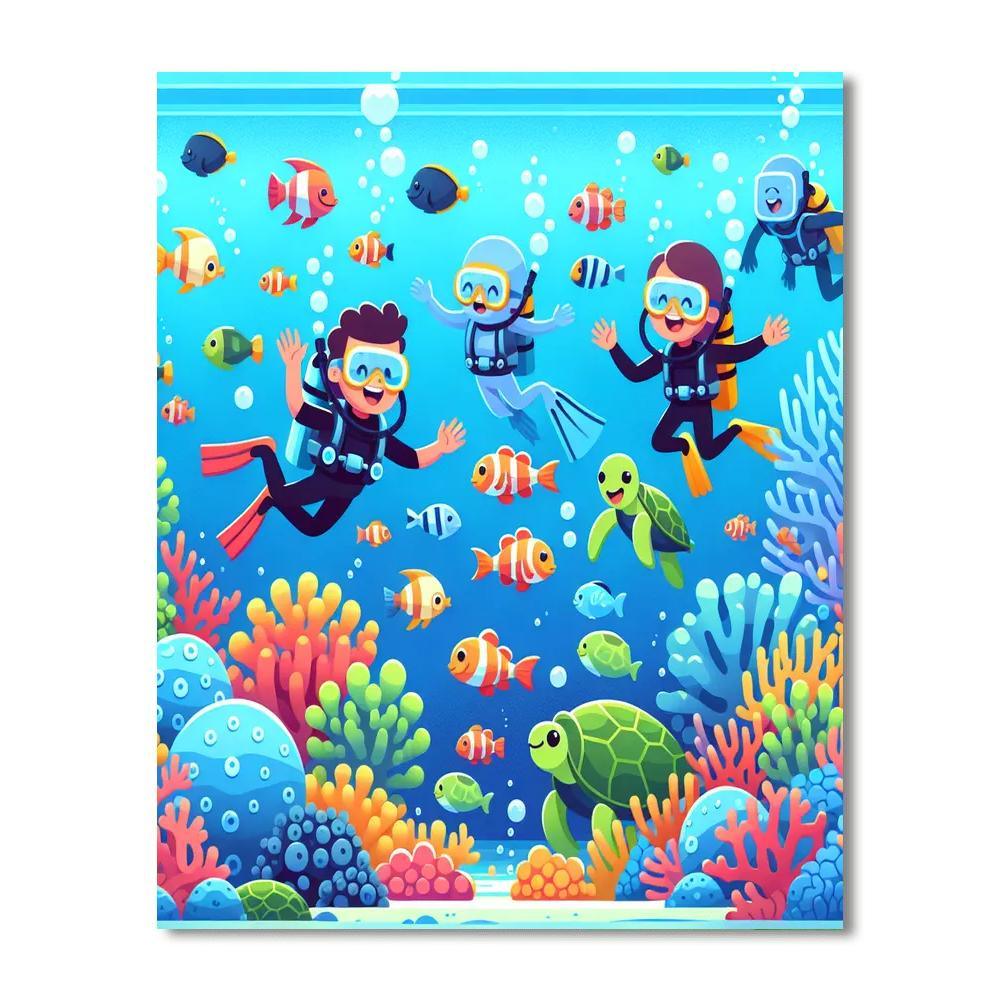 Underwater Exploration Crew Paint By Number