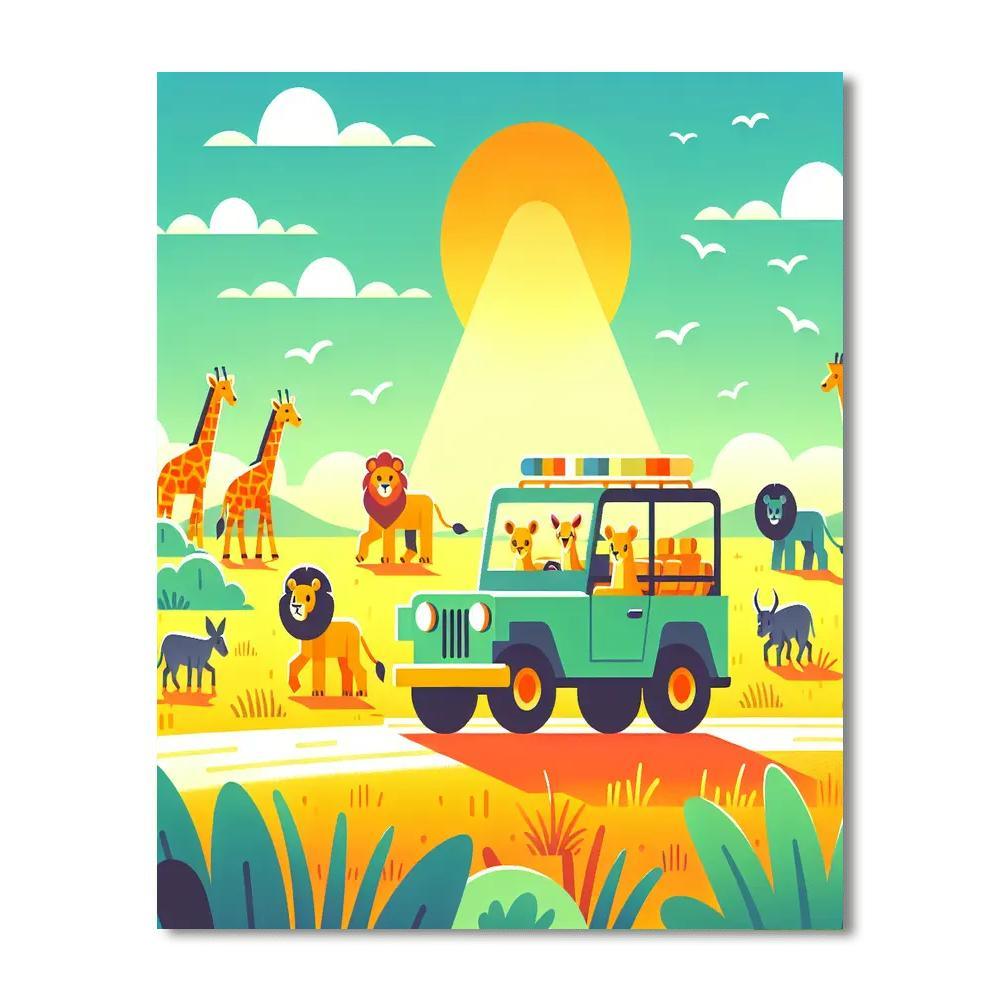 Sunny Savannah Safari DIY Paint By Numbers
